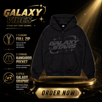 Sudadera con capucha Black Galaxy Stars con cremallera completa para hombre, de forro polar, con bolsillos frontales