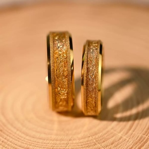 Anillos de <span class=keywords><strong>boda</strong></span> de lujo de tungsteno y carburo para hombre y mujer, chapados en oro y arenados, al por mayor - Product Image 1