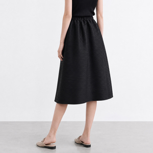 Women's Vintage High Quality <b>Plus</b> <b>size</b> Pleated <b>Skirt</b> <b>Elastic</b> <b>Waist</b> Flattering Fashion A-Line Knee-Length <b>Skirt</b> Breathable - Product Image 5