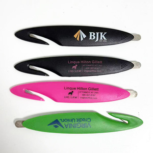 Oval <b>Plastic</b> <b>Letter</b> Opener With Safety Knife Function For Opening Mail And Envelopes Customizable With Logo - Product Image 4