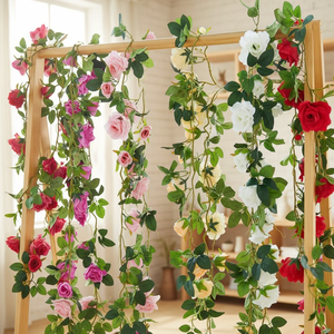 Enredadera <span class=keywords><strong>de</strong></span> Rosas Artificiales para Decoración del Hogar, Varas <span class=keywords><strong>de</strong></span> Rosas - Product Image 1