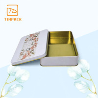 Boîte en métal rectangulaire décorative de qualité alimentaire élégante pour biscuits, chocolats et bonbons, idéale pour offrir en cadeau