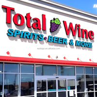 Panneau LED personnalisé EZD pour magasin de vins Enseigne 3D extérieure éclairée avant Canal avec lettre LED pour logo de bâtiment avant Signalisation