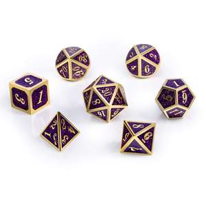 Juego de Dados de Resina Poliédricos de Metal Bronce de Alta Calidad para RPG y D&D, con Logotipo Personalizado para Juegos y Fiestas - Product Image 5