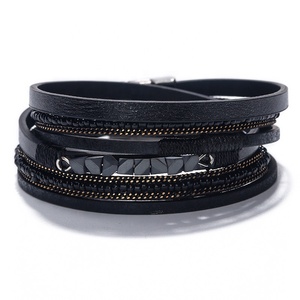 Sept thiết kế mới Bohemia handmade đa lớp đôi bọc da vòng đeo tay cho phụ nữ từ Clasp đồ trang sức - Product Image 5