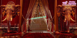 Decoración Metálica de Entrada con Temática India de Ganesha y Elefante para Bodas Hindúes, Estilo Moderno, Tamaño Personalizado y Ligera - Product Image 5