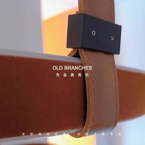 Lámpara de Techo de Diseño Italiano Posmoderno para Salas de Estar y Comedores, Lámpara Colgante Circular de Cuero Minimalista - Product Image 2