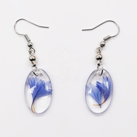 Anting-anting bunga kering kustom dalam Resin bunga asli anting menjuntai botani Herbarium hadiah Hari Valentine perhiasan untuk wanita