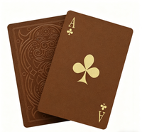 Cartes à jouer en PVC personnalisées de haute qualité, imperméables, or et noir, en vrac, en papier