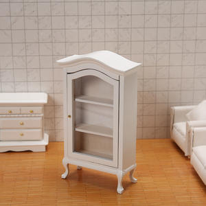 1/12 Mini casa de muñecas en miniatura muebles de casa de muñecas Pantalla de simulación con accesorios de madera colección gabinete de vino librería - Product Image 4