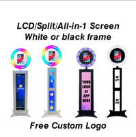 Écran tactile LCD circulaire pour iPad, photomaton, caméra iPad sans fil compatible, anneau lumineux LED RGB, garantie de 2 ans pour les événements