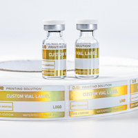 Étiquettes en vinyle double face pour flacons de 10 ml et 5 ml, pour emballages cosmétiques, étiquettes pour emballages de poudre de peptides, étiquettes pour flacons de 3 ml