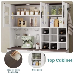 Armoire <span class=keywords><strong>de</strong></span> <span class=keywords><strong>rangement</strong></span> moderne en bois avec portes vitrées, double porte, 5 étagères, design écologique et durable, capacité <span class=keywords><strong>de</strong></span> <span class=keywords><strong>rangement</strong></span> <span class=keywords><strong>de</strong></span> plus <span class=keywords><strong>de</strong></span> 1,5 m pour une utilisation multi-pièces - Product Image 3