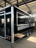 Nouvelle remorque alimentaire carrée en acier inoxydable noir, durable et résistante à la rouille, pour la vente ambulante et les startups alimentaires.
