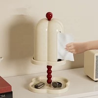 Porte-serviettes multifonctionnel en plastique rétro créatif avec support pour écouteurs pour bureau, salon, chambre à coucher, boîte à mouchoirs
