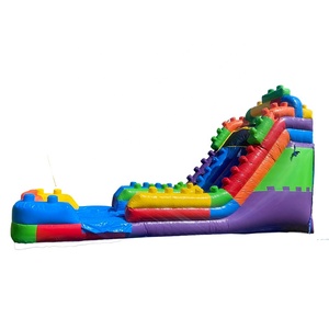 Tobogán acuático comercial personalizado de 15 pies de altura, tobogán de bloques de construcción inflable, tobogán acuático para <span class=keywords><strong>alquiler</strong></span> - Product Image 6