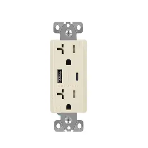 Ivory FTR20C-3600 usb a and usb c outdoor power wall panel outlet for electrical appliances