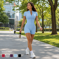 Combinaison de yoga pour femmes en 5 couleurs, justaucorps de sport avec fermeture éclair sur la poitrine, haute élasticité, vêtements de sport athleisure pour le yoga