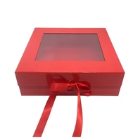 Boîte cadeau en carton pliable de luxe avec fenêtre transparente en PVC, boîte à fermeture magnétique pliable