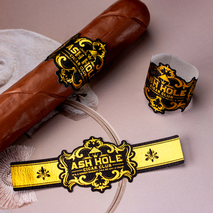 Sản xuất chuyên nghiệp chất lượng cao tùy chỉnh sang trọng màu đen Cigar nhãn ban nhạc vàng dập nổi Cigar Ring nhãn - Product Image 4