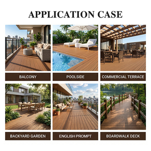 En stock – Kit de revêtement de sol composite antidérapant, aspect <span class=keywords><strong>bois</strong></span>, gaufrage 3D, sans entretien, pour terrasse et jardin - Product Image 3
