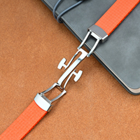 Bracelet de montre en caoutchouc fluoré à motif mosaïque, à libération rapide, 18/19/20/21/22 mm, fermoir papillon en acier inoxydable, bracelet de montre en caoutchouc FKM