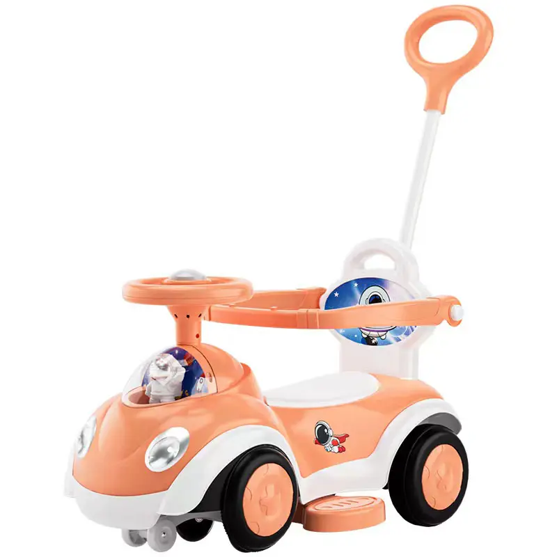 hot selling 6 in 1 kids plastic ride on baby toy car foot to floor baby swing car with handle ride on toy car