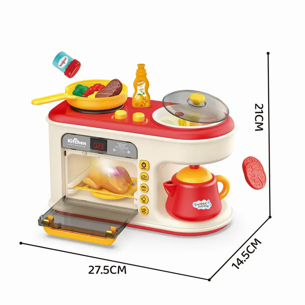 47-teiliges mini-farbwechsel-Rösthähnchen-Mikrowellenherd-Lebensmittel-Lernzeug für Kinder-Geschenke Möbel Küche-Spielzeug-Set
