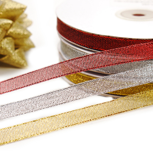 <span class=keywords><strong>Cinta</strong></span> decorativa de pana para regalo de Navidad, brillante, plata, rojo, dorado, brillante, de satén, personalizado, lazos - Product Image 1