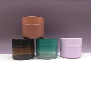 Luxury Contenant Cosmetique <b>Sunscreen</b> Face Cream Jar Cosmetic Packaging Amber Cosmetic Glass Jar With Lid - Product Image 1