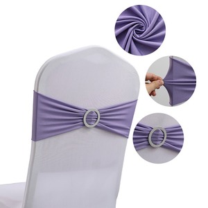 Venta al por mayor de Spandex lazos elásticos funda para silla elástica fajas para silla para decoraciones para fiesta de boda silla - Product Image 2