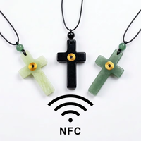 Pendentif intelligent NFC en pierres précieuses, bijoux intelligents NFC pour la lecture de versets bibliques et le partage de cartes de visite numériques