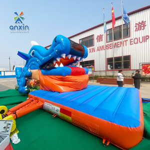 Prix d'usine – Parcours d'obstacles <span class=keywords><strong>gonflable</strong></span> géant en PVC de 0,55 mm, crocodile bleu, avec toboggan et château <span class=keywords><strong>gonflable</strong></span> pour enfants - Product Image 4