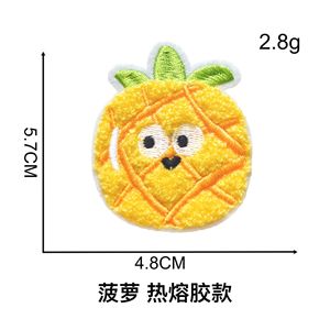 Custom Self Adhesive/iron on Embroidery Simulation Fruit Coconut Kiwi Lemon <strong>Orange</strong> apple peach pineapple <strong>Patch</strong> for Decoration - Product Image 6