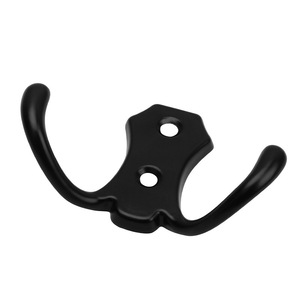 Haidibos Zinc Alloy <b>Wall</b> <b>Hook</b> Black Single <b>Hook</b> <b>For</b> Door Coat Rack Simple Style Durable Installation - Product Image 5