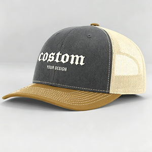 Casquettes de sport unisexes en coton 100% avec logo brodé personnalisé, 6 panneaux, maille 112, style trucker, casquette de baseball snapback - Product Image 1