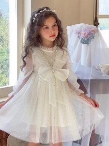 Robes en Tulle pour Bébés Filles, Vente en Gros, Nouveauté Printemps, Robe de Princesse Rose avec Nœud et Dentelle pour Fête 0421A22118-1 - Product Image 2