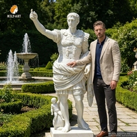 Estatua de Mármol del Emperador Augusto, Escultura de Octaviano César, Tallada a Mano, Estilo Europeo, en Venta