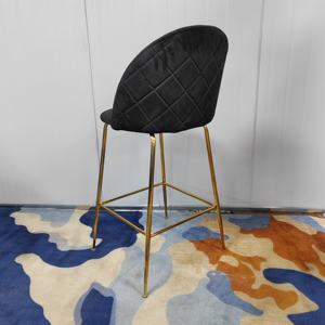 Chaises de salle à manger en tissu velours avec pieds en métal chromé doré, design moderne, vente en gros, ensemble de chaises de <span class=keywords><strong>bar</strong></span> pour la maison - Product Image 4