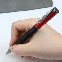 Bolígrafos de tinta de Gel de Metal delgado de lujo logotipo personalizado 1,0mm ancho de escritura para papelería de oficina Hotel publicidad uso promocional