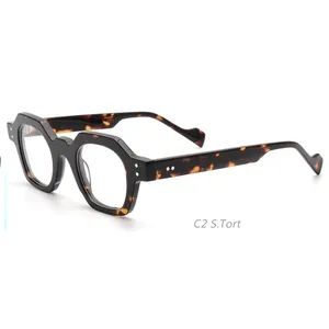 1396 Vintage Bril Luipaardprint Transparante Kleur Onregelmatige Frames Eyewear