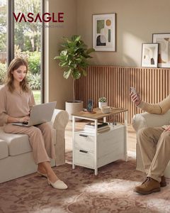 <span class=keywords><strong>Table</strong></span> d'appoint <span class=keywords><strong>de</strong></span> style farmhouse avec station <span class=keywords><strong>de</strong></span> charge, <span class=keywords><strong>table</strong></span> <span class=keywords><strong>de</strong></span> <span class=keywords><strong>chevet</strong></span> fine à 2 tiroirs pour entrée ou salon étroit - Product Image 2