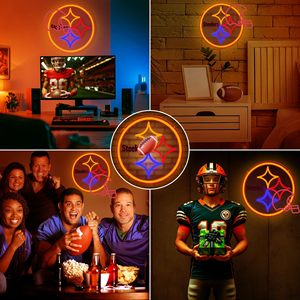 Enseigne néon LED de l'équipe de football pour décoration murale, décoration de man cave, chambre, salle de jeux, enseignes néon pour les fans garçons, <span class=keywords><strong>anniversaire</strong></span>, Noël - Product Image 5