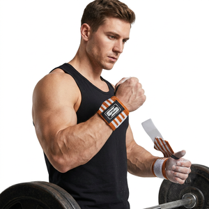 Bandes de poignet unisexes en caoutchouc naturel et PVC, robustes, avec boucle, impression de logo personnalisée, antidérapantes, pour la musculation, la gym, la sécurité - Product Image 1