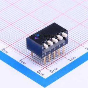 DSPV05LHGET DIP Switch Through hole Component (THT) Switch Piano Key Single Pole Single Throw 5 2.54mm - Product Image 1