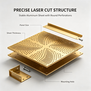 Panneau de toiture en aluminium perforé, tôle de façade découpée au laser, revêtement métallique décoratif pour toiture et extérieur de bâtiment - Product Image 3