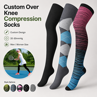 Lot de 3 paires de chaussettes de compression montantes personnalisées, respirantes, pour le soutien des jambes longues, idéales pour la course, le cyclisme et l'entraînement, pour hommes et femmes, vente en gros