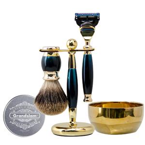 ZY Set di strumenti di rasatura <span class=keywords><strong>da</strong></span> uomo di lusso 5 lame in acciaio inox rasoio con tasso di alta qualità spazzola per capelli supporto <span class=keywords><strong>da</strong></span> <span class=keywords><strong>barba</strong></span> e <span class=keywords><strong>sapone</strong></span> - Product Image 3