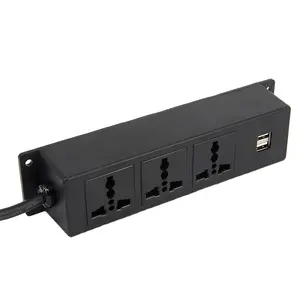 EU Furniture Tabletop Embedded Power Outlets Desktop Power Extension Double Outlet 12A Universal Outlet Sockets
