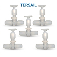 Vanne à aiguille PFA type flare en téflon, résistante à la corrosion, 1/4" 3/8" 1/2", qualité semi-conductrice, ultrapure, haute température